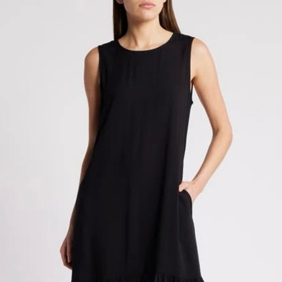 Halogen Black Sleeveless A-line Mini Dress - Picture 3 of 7